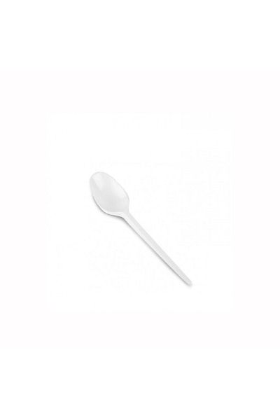 Generic ملاعق شاي بلاستيك ابيض صغير (100 قطعة)