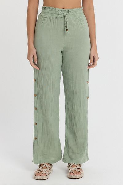 Heaven Ephesus Muslin Buttoned Wide Leg Trousers - 2100