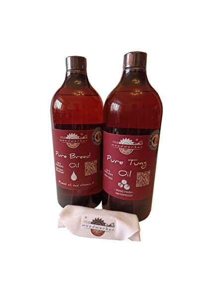 woodworker Dual Pack Pure Breed Oil, Pure Tung Oil, 1000 Ml/1000 Ml, food safe