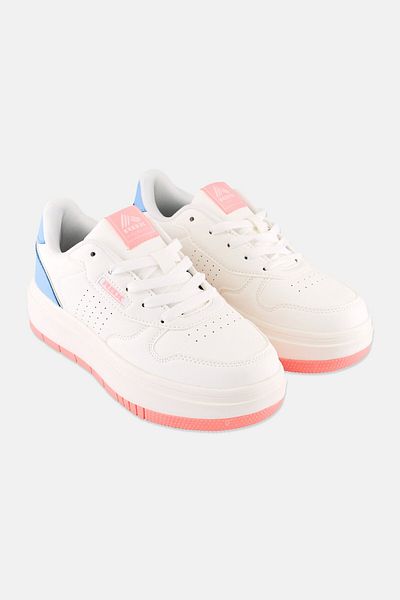 RBX Women Brand Logo Lace Up Shoes, White