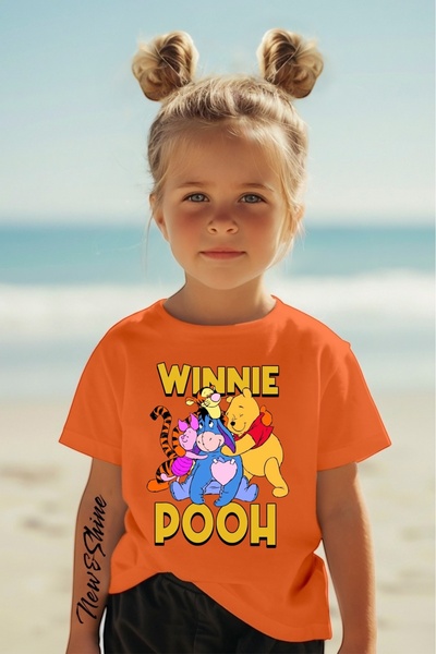 New Shine Wi̇Nni̇E the Pooh Printed Oversi̇Ze Children's T-Shirt