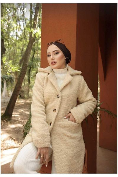 HARMAN BUTİK Women's Lined Plush Coat