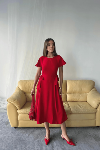 Paw Garage Women's Luna Belted Ayrobin Fabric Summer Dress