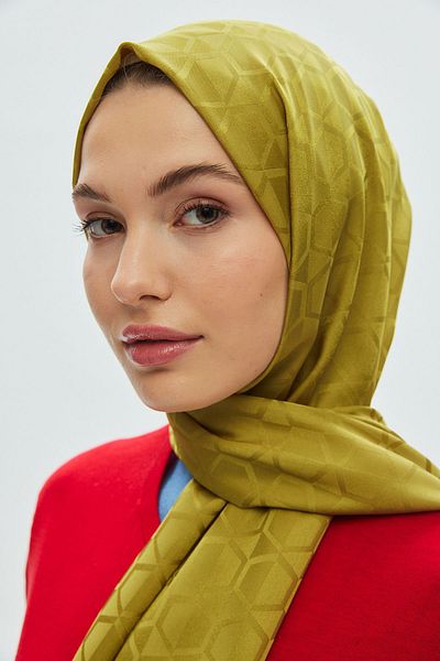 AMİNENESİL Oil Green Ammoninesil Dome - Σάλι με μοτίβο Sara Jacquard
