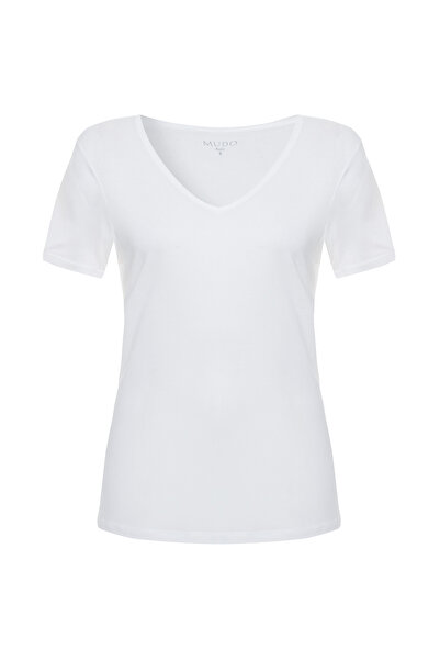 Mudo تي شيرت بأكمام قصيرة ورقبة على شكل حرف V