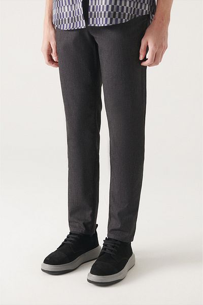 Avva Men's Anthracite Chino Trousers A22Y3022