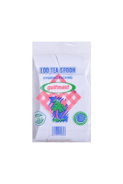 Generic ملاعق شاي بلاستيك ابيض صغير (100 قطعة)