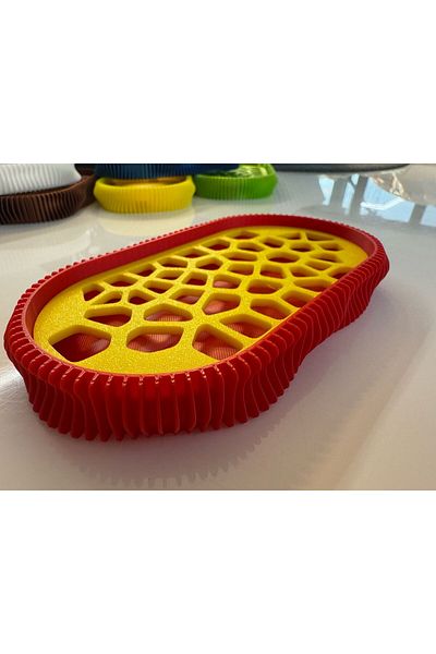 OEM 3D Soap Dish, Wave Model, Red / Yellow
