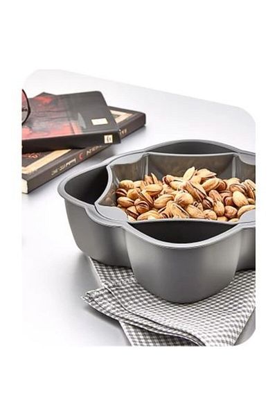 Generic طبق تقديم مزدوج للمكسرات والقشر