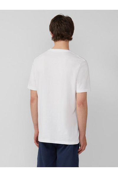 s.Oliver Men's V-neck T-shirt, Regular Fit, Cotton, White, 2xl