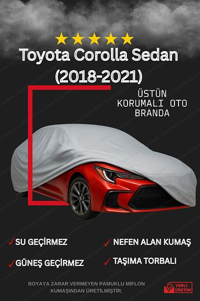 AutoEN Toyota Corolla Sedan Tarpaulin Luxury Quality Auto Tarpaulin, Car Tent (2018-2021)