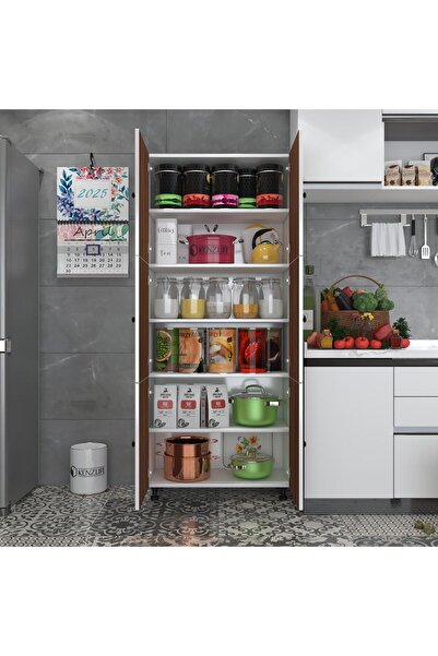 Kenzlife Mutfak Dolabı Tahiri Cvzbyz 188*80*37 Çok Amaçlı Dolap Arkalıklı