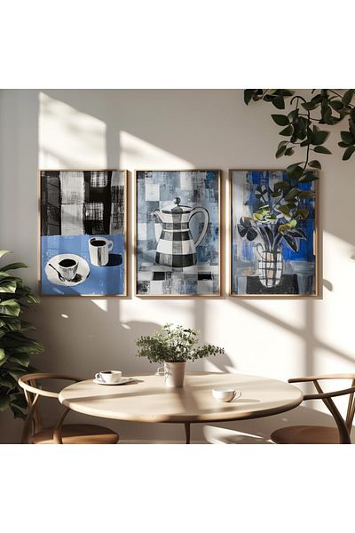 Dekorsiahome 3 Pcs Wood Frame Living Room Salon Kitchen Table Set Set3065