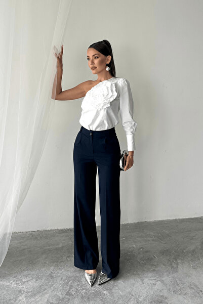 Paw Garage Women's Sindy Palazzo Model Fabric Pants