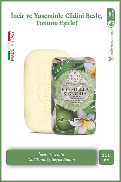 Nesti Dante Fico Della Signoria 250Gr Solid Soap - Skin Tone Equalizer |   Jasmine