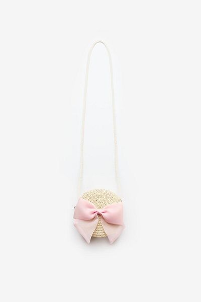 Le Mabelle Powder Bow Girl's Straw Bag