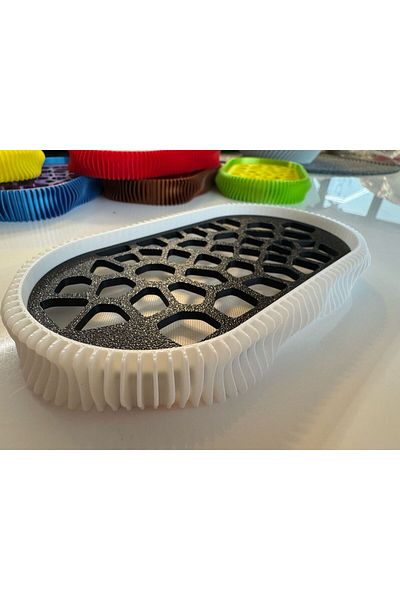 OEM 3D Soap Dish, Wave Model, White / Black