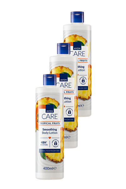 AVON Care Tropical Fruits Ananas, Mango ve Papaya Özlü Vücut Losyonu 400 Ml. Üçlü Set