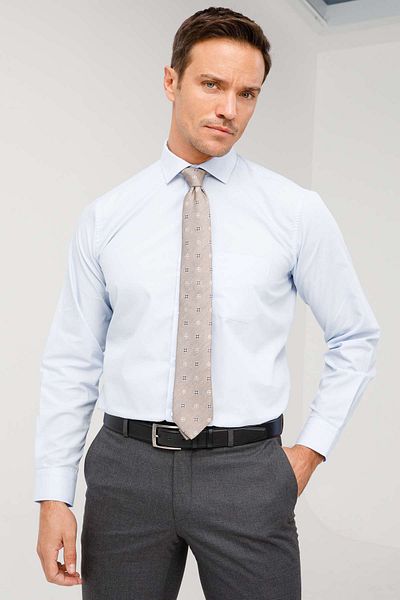 İgs Мъжка светлосиня риза Regularfit / Relaxed Fit Easy Iron Basic