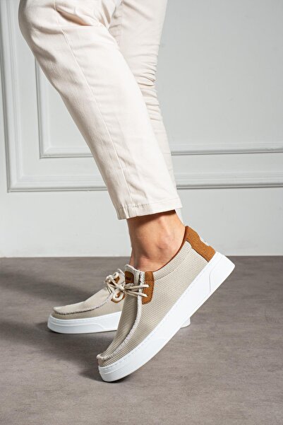 L.A Polo Bej Triko Erkek Loafer