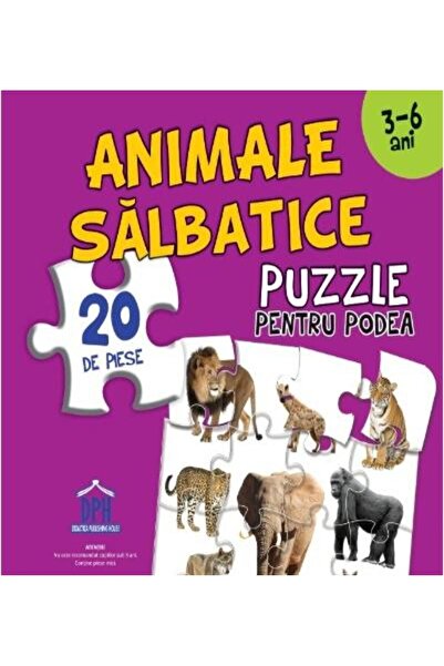 Editura Didactica Publishing House Animale salbatice - Puzzle pentru podea 3-...