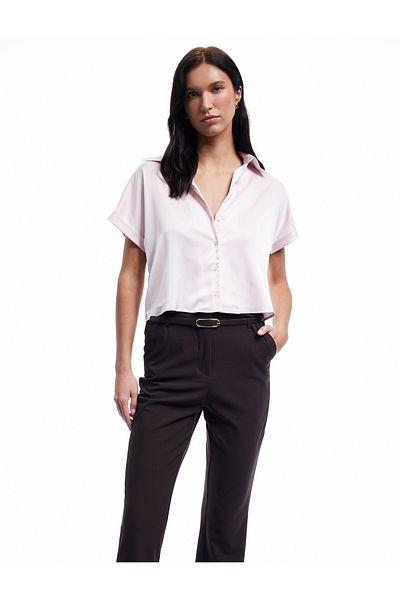 Koton Bürümcük Fabric Buttoned Classic Collar Short Sleeve Shirt