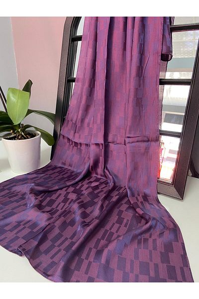 AMİNENESİL Σάλι Levidor Jacquard σε χρώμα δαμάσκηνο