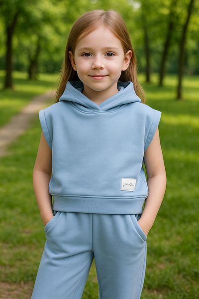 Hilal Akıncı Kids Hanorac și pantaloni cu mânecă scurtă cu glugă
