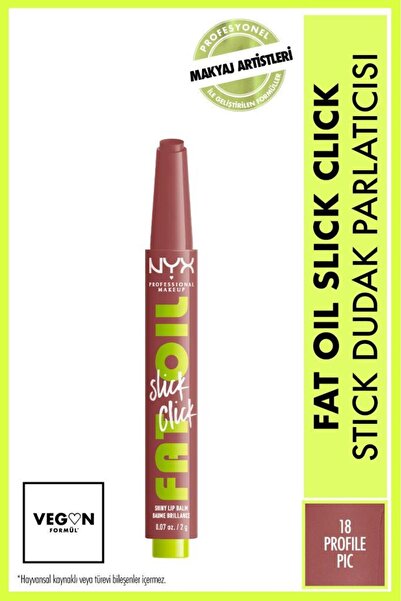 NYX Professional Makeup Fat Oil Slick Click Parlatıcı Dudak Balmı - 18 Profil...