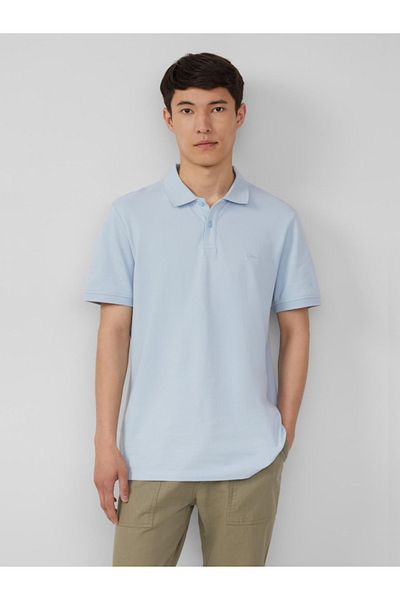 s.Oliver Tricou polo bărbătesc, croială regulată din bumbac, albastru deschis, mărimea M