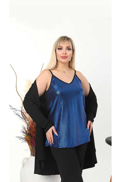 ViolettaXL Kadik Large Size Back Black, Front Foil Printed Strap Viscos Bluz