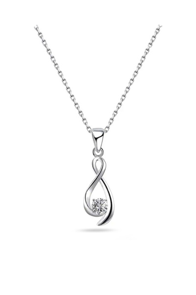 Brezza Lusso Jewelry Gümüş Zirkon Taşlı Sonsuzluk Kadın Kolyesi