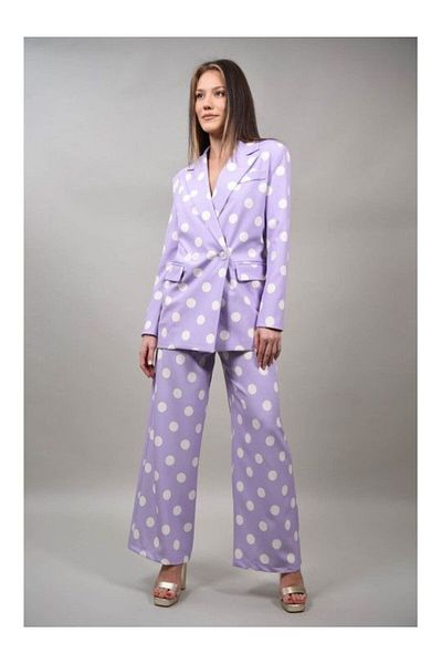 LUMİNA Roma Polka Dot Suit Jacket S Lilac