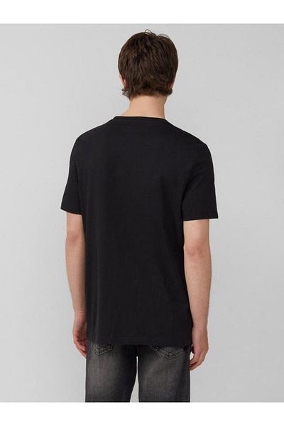 s.Oliver Men's V-neck T-shirt, Regular Fit, Cotton, Black, S