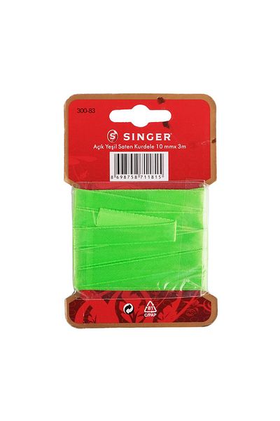 SİNGER Singer Light Green Satin Ribbon - 10mm x 3m (300-83)