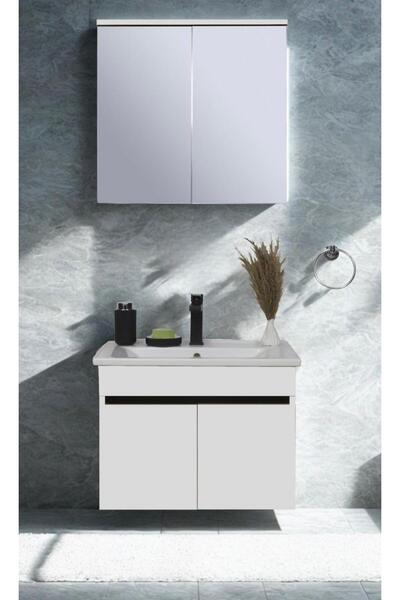 Sözcan Group Yıldız Takım (asma Alt+aynalı Üst+lavabo) Beyaz 80 Cm