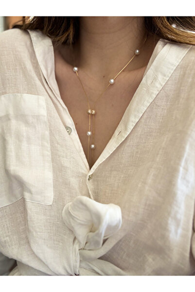 CHARMLUCKY Pearl Y Necklace