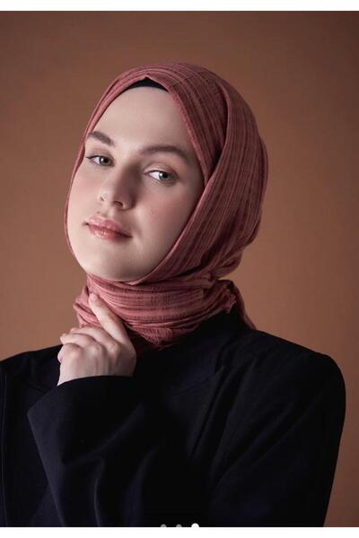 Modakaşmir misto pamuk marsala renk şal