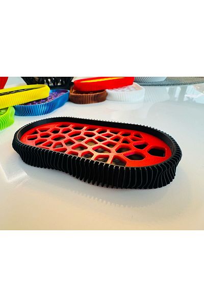 OEM 3D Soap Dish, Wave Model, Black / Red