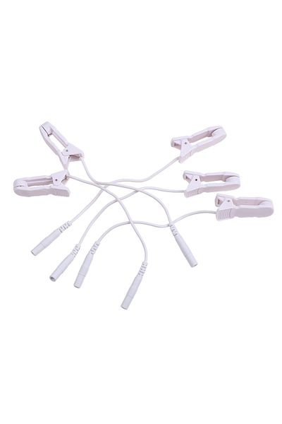 yinhang 5pcs Ear Pain Relief Clip Tens 2.0mm Pin Breast Nipple Electrode Lead Wire For Tens Unit Physiothera