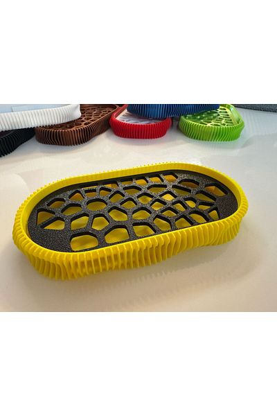 OEM 3D Soap Dish, Wave Model, Yellow / Black