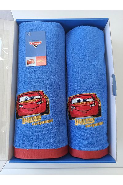 Özdilek Özdilek Cars Mc Queen Licensed Beach Size Bath Towel Set - Blue
