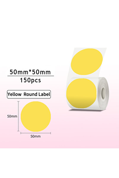Choice3 Yellow Round label 50x50mm/150pcs Thermal Adhesive Label Roll, suit for Phomemo M110 M200 M220 M120