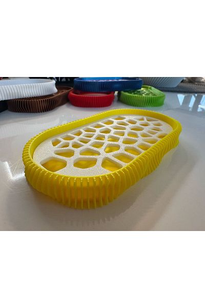 OEM 3D Soap Dish, Wave Model, Yellow / White