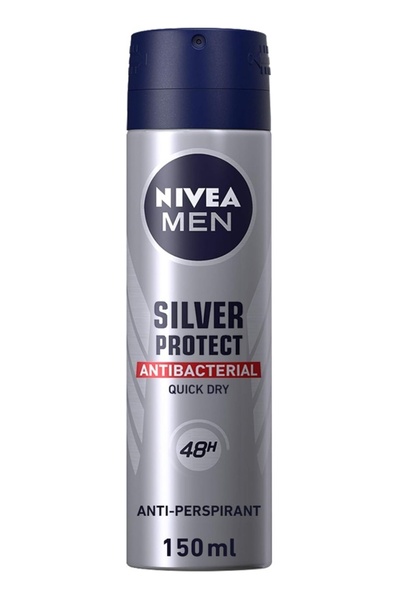NIVEA MEN Antiperspirant Spray for Men, Silver Protect Antibacterial Protecti...