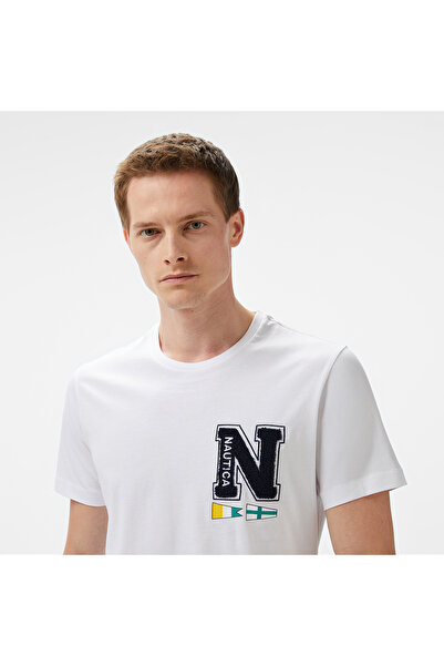Nautica Erkek Beyaz Regular Fit T-Shirt