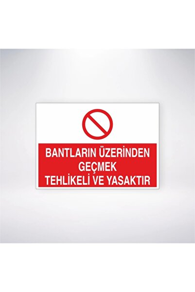 Reysa Tasarım ملصق ممر عبر الأشرطة خطير ومحظور مقاس 20 × 28 سم