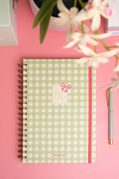 Matt Notebook B5 17x24 cm Spiralli Lastikli Düz, Çizgisiz Tarihsiz Not Defteri Pötikare