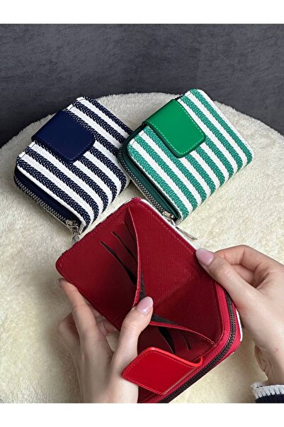 Nues Linen Striped Wallet