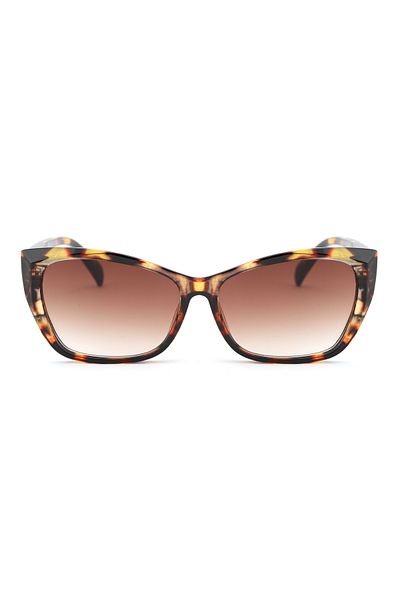 Angel Eyes Rectangle Design Leopard Bone Frame Brown Glass Women Sunglasses Ce Certificated Uv400 Protected